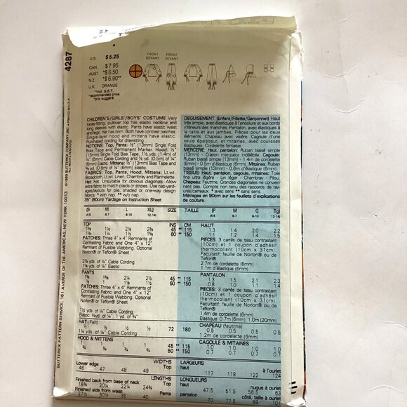 Simplicity Uncut Sewing Patterns 4287 & 0649 Kids Fall Halloween Costumes - Picture 3 of 7